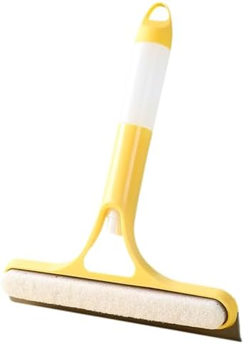 3 in 1 Window Cleaning Scraper with Spray Bottle - Yellow