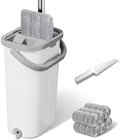 ZJSYJJ Mop and Bucket Set with Wringer Wet Dry Separation 360 Rotating Head