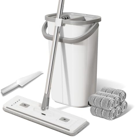 ZJSYJJ Mop and Bucket Set with Wringer Wet Dry Separation 360 Rotating Head