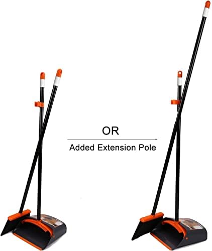 TreeLen Broom and Dustpan Set with 52 Long Handle