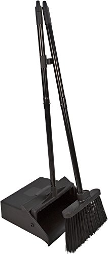 Carlisle Duo-Pan Dust Pan and Broom Set with Clip 36 Inches Black