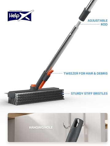 HelpX 3-in-1 Floor Scrub Brush with Long Handle