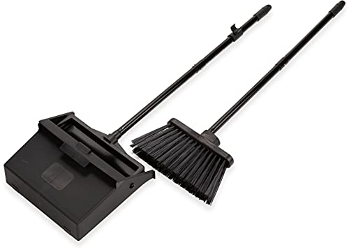 Carlisle Duo-Pan Dust Pan and Broom Set with Clip 36 Inches Black