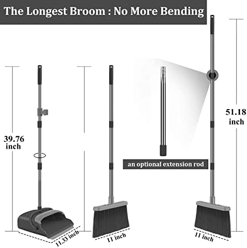 Kelamayi Broom and Dustpan Set - Black Gray