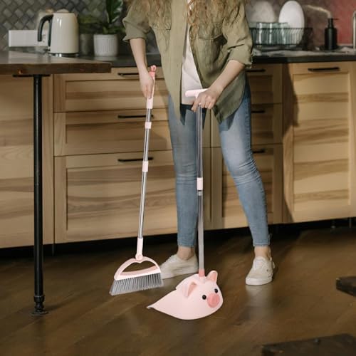 Minkissy 1 Set Plastic Broom Dustpan for Kids Cleaning