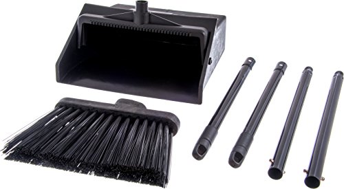 Carlisle Duo-Pan Dust Pan and Broom Set with Clip 36 Inches Black