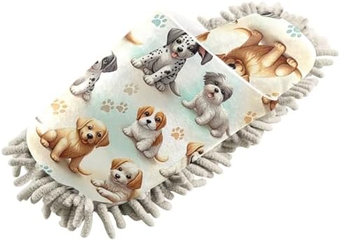 Xigua Microfiber Cleaning Slippers with Dogs Pattern 1