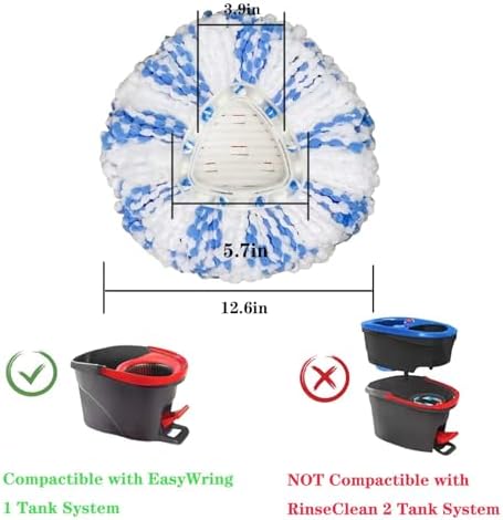 Fazlynyi 4 Pack Spin Mop Replacement Heads