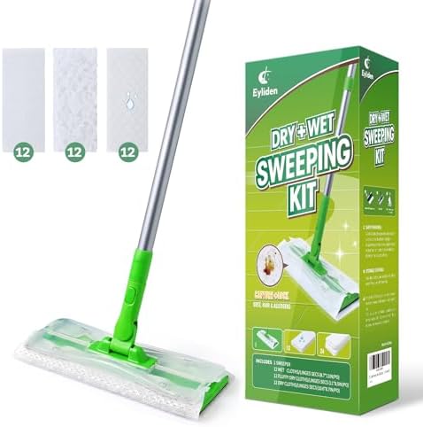 Eyliden Dust Mop with Lock-Tight Pads and 36 Cloths
