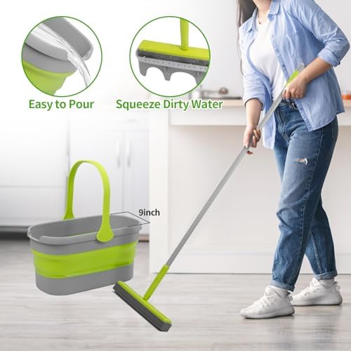 REEWII Collapsible Mop Bucket Set with Wringer