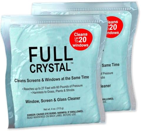 Full Crystal Refill Kit - 2x4oz Window Cleaner Packets for Streak-Free Glass