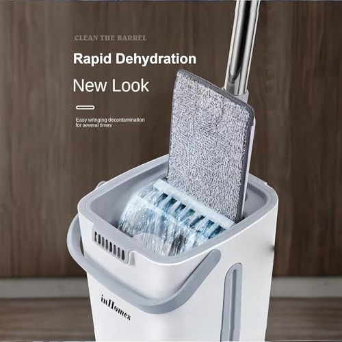 inHomes Mop Bucket Set with 4 Microfiber Cloths
