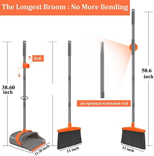 Ivandar Broom and Dustpan Set for Home and Office