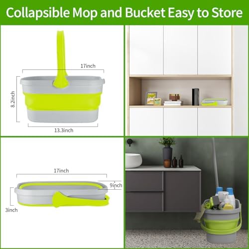 REEWII Collapsible Mop Bucket Set with Wringer