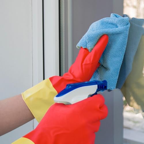 SteadMax Red Cleaning Gloves - 3 Pack for Large Hands 1