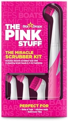 The Pink Stuff Miracle Scrubber Kit with 4 Brush Heads