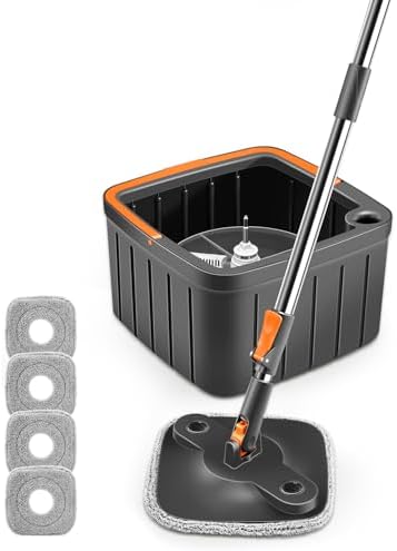 Saker Spin Mop and Bucket Set with Wringer