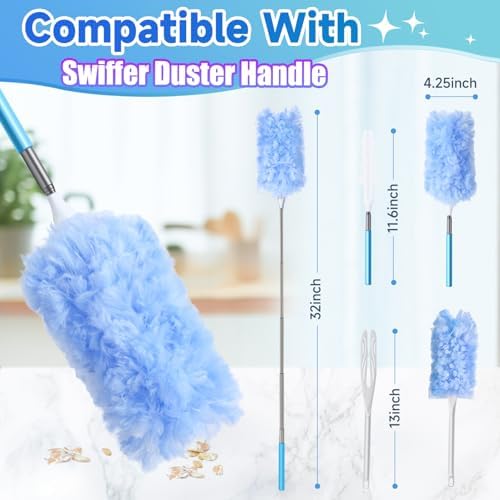 Swiffer Duster Refills 30 Count with 2 Handles 360 Rotation