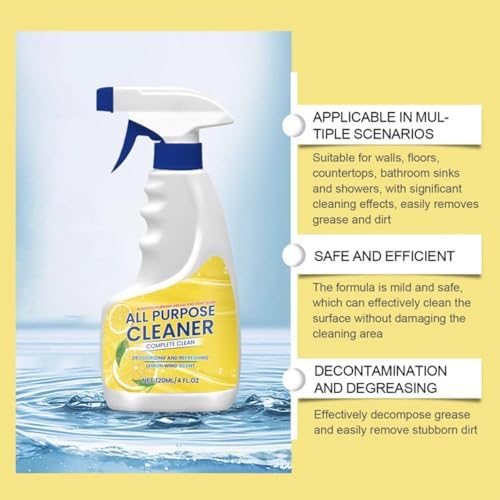 All-Purpose Kitchen Cleaning Spray with Fresh Lemon Scent