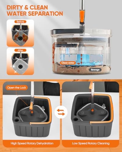 Saker Spin Mop and Bucket Set with Wringer