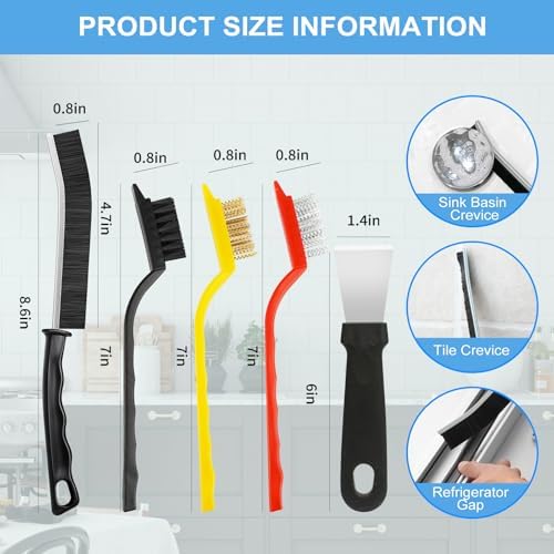 10Pcs Crevice Brush Set with Scraper for Kitchen Bathroom 1