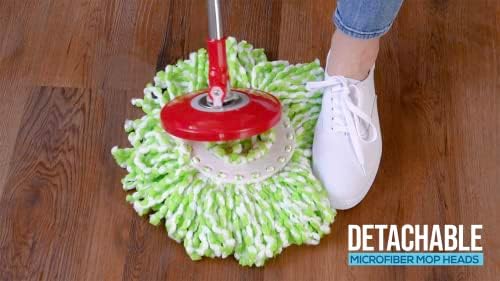 SIMPLI-MAGIC 79349 Spin Mop System with 3 Microfiber Mop Heads