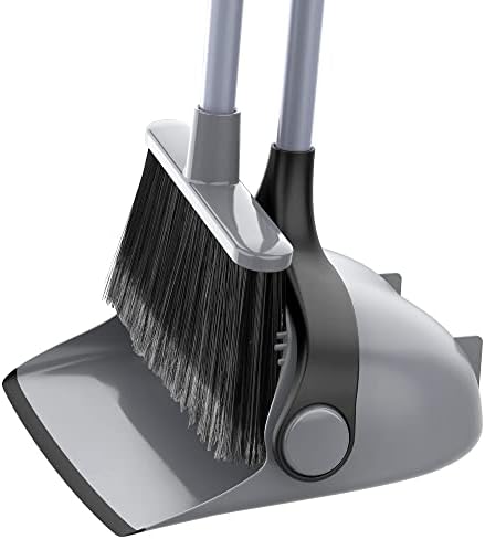 MRSIGA Broom and Dustpan Set with Adjustable Handles
