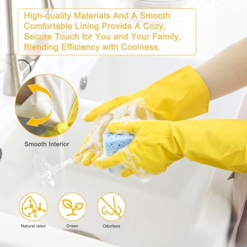 HOFASON Reusable Rubber Gloves for Kitchen and Cleaning