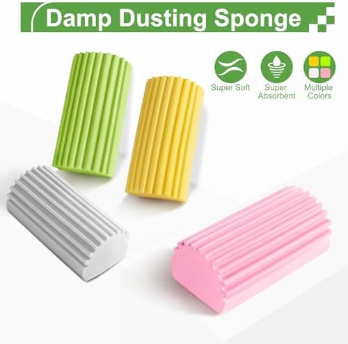 4-Pack Reusable Magic Duster Sponge for Cleaning