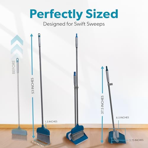 BLACKDECKER Butler Broom Dustpan Set - Ocean Blue 1