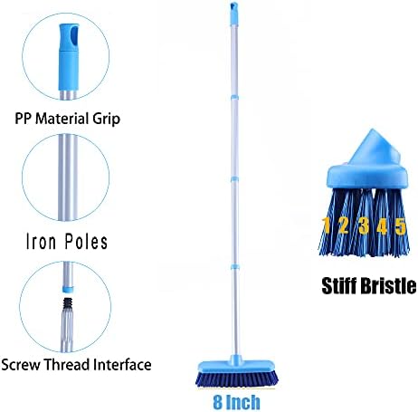YONILL Deck Brush with Long Handle for Cleaning