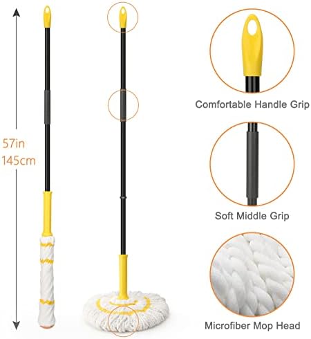 KeFanta Self-Wringing Twist Mop with 57-Inch Handle 1