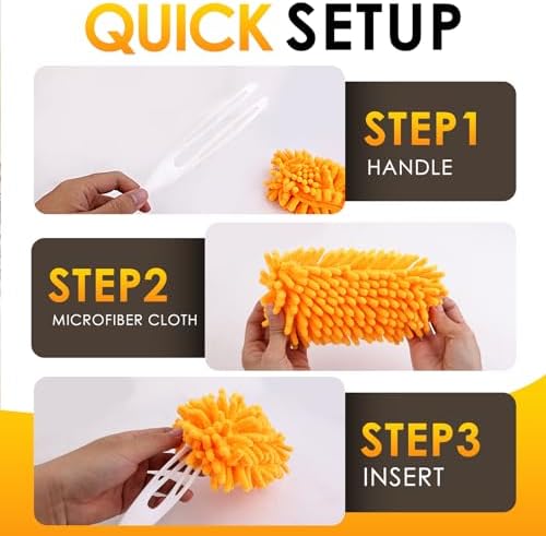 REDONES Reusable Duster Refills for Swiffer - 4 Pack Heavy Duty Dusters