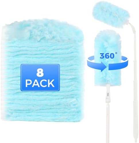 Wlich Disposable Duster Refills 8-Pack with Extendable Handle