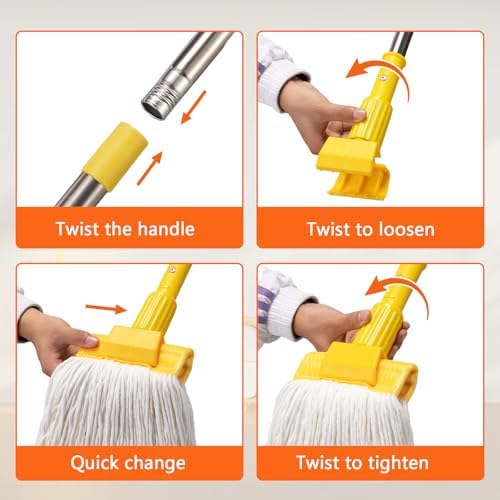 Conliwell Heavy Duty Clip Mop with 48 Handle