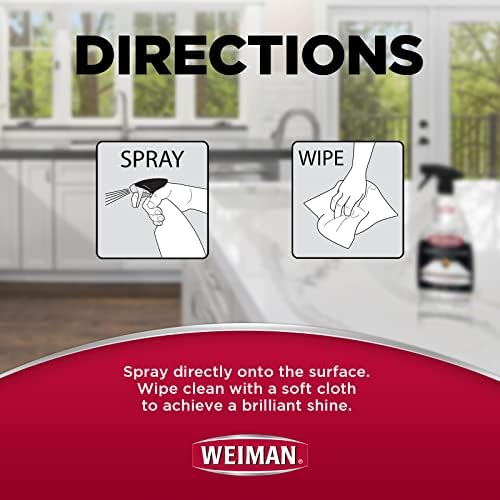 Weiman Quartz Cleaner and Polish 24 Oz 2 Pack with MicroFiber Towel