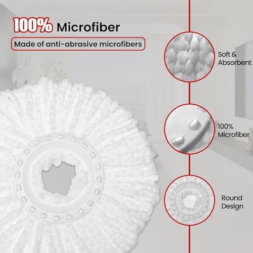 BOCA STORY Circle Mop Heads 4Pcs 1 Round Scrub Brush