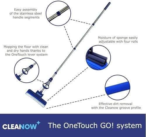 OneTouch GO Wring Mop with PVA Sponge and Stainless Handle