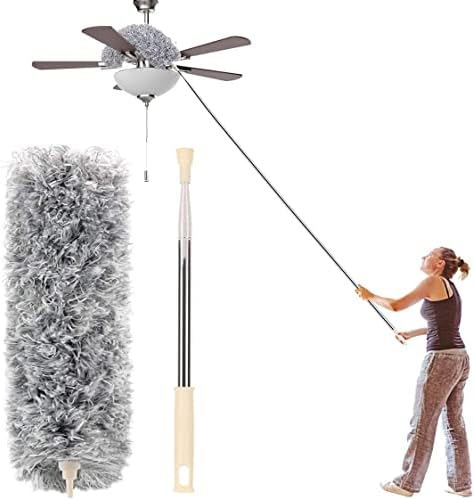 Azun Extendable Microfiber Duster with Bendable Head and Stainless Steel Pole