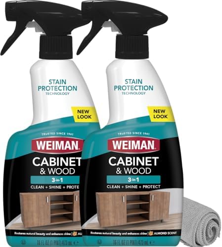 Weiman Cabinet Cleaner 16 oz 2 Pack with Microfiber Towel