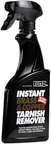 Flitz Brass and Copper Tarnish Remover 16oz - USA Made Organic Spray