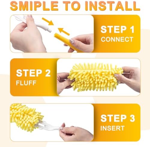 KeFanta Reusable Duster Refill 8Pcs with Handle 1