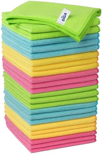 MRSIGA Microfiber Cleaning Cloth 24-Pack 126 x 126 Inches