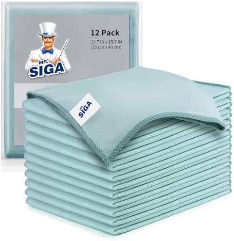 MRSIGA Ultra Fine Microfiber Cloths Pack of 12 35x40cm