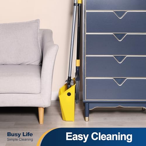 Yocada Heavy Duty Broom and Dustpan Set for Clean Spaces