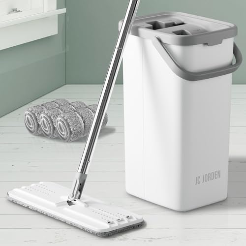 jc jorden Mop and Bucket Set with Wringer 3 Microfiber Pads
