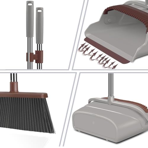Kelamayi Upgrade Broom and Dustpan Set with Long Handle