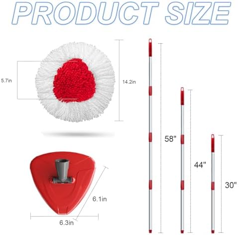 SuperAbound 2 Pack Spin Mop Replacement Heads for O-Cedar EasyWring