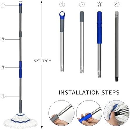 Silkyhose Self-Wringing Twist Mop for Dry Wet Cleaning