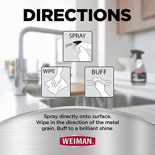 Weiman Stainless Steel Cleaner and Polish - Microfiber Cloth